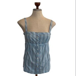 Ann Taylor Loft striped cami blouse blue